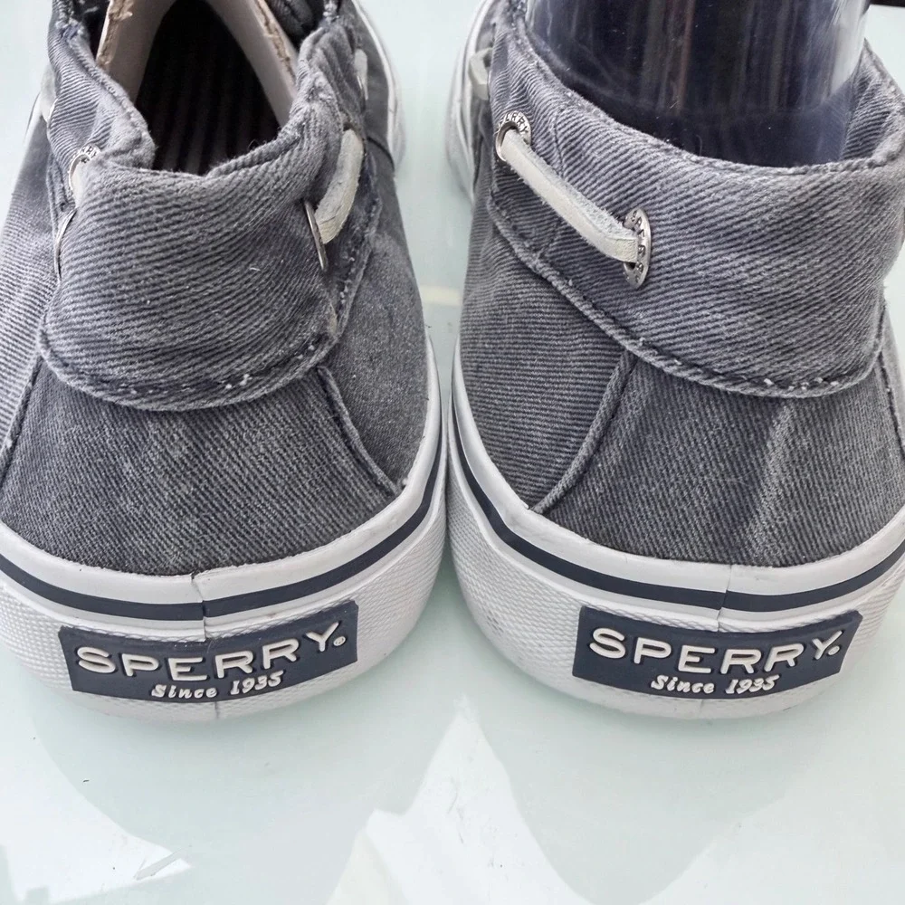 Sperry Top-Sider Bahama 2-Eye Gray Sz 9 Canvas Boat Shoes Mens Sneaker Hybrid